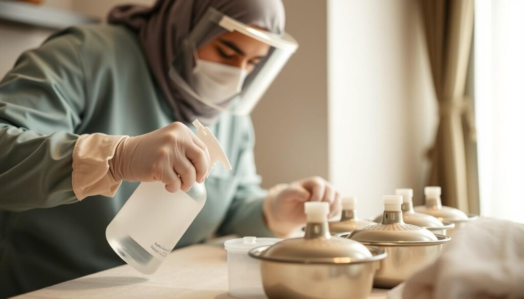 إجراءات السلامة والتعقيم في خدمة الحجامة المنزلية في الرياض