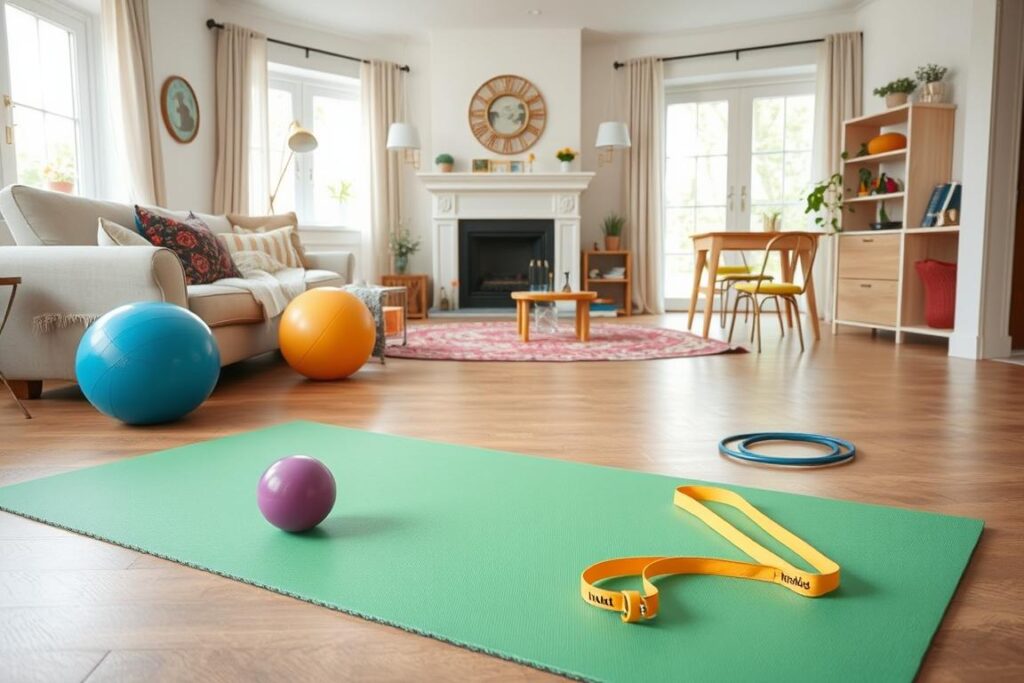 بيئة منزلية معدة لتمارين إعادة التأهيل للأطفال