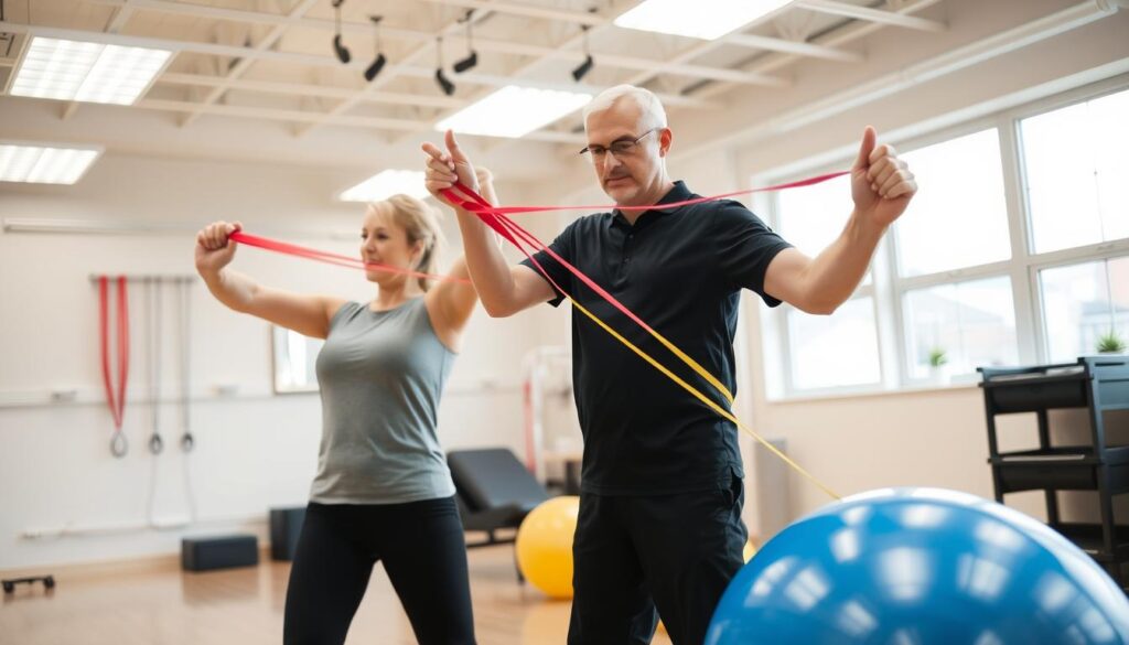 تمارين إعادة تأهيل متنوعة لعلاج الإصابات الرياضية للكبار باستخدام العلاج الطبيعي