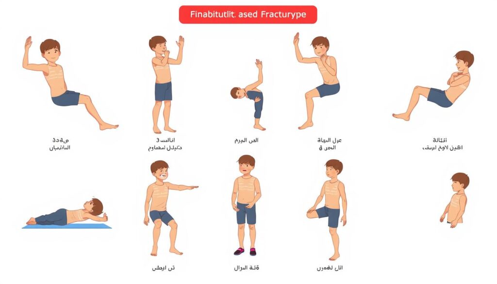 تمارين مختلفة لإعادة تأهيل الأطفال حسب نوع الكسر