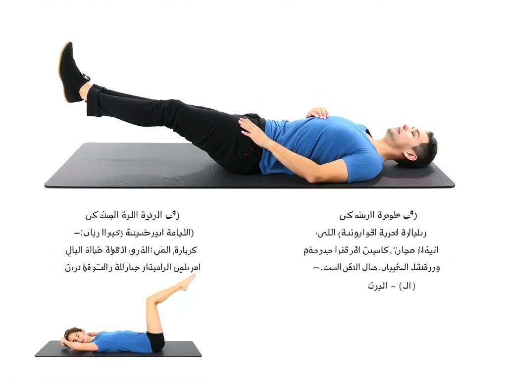 تمرين رفع الساق المستقيمة لتقوية عضلات الفخذ