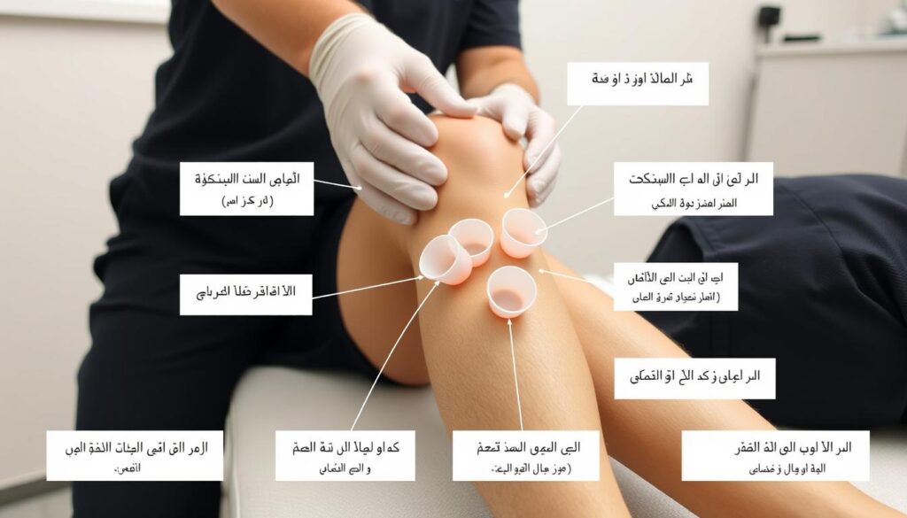 جلسة حجامة لعلاج آلام الركبة والمفاصل