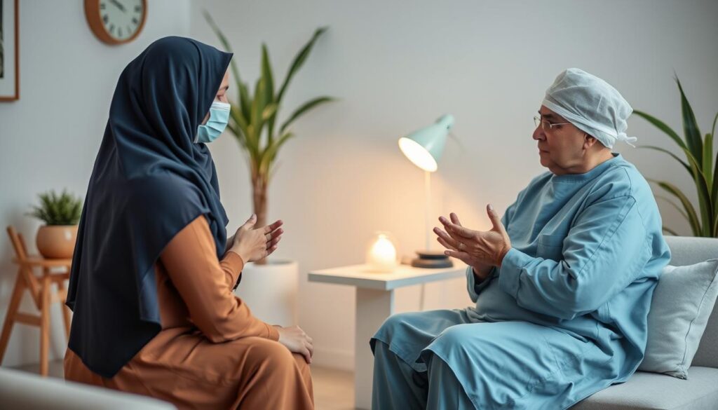 جلسة دعم نفسي للمتعافين كجزء من طرق فعالة للتأهيل بعد العمليات الجراحية