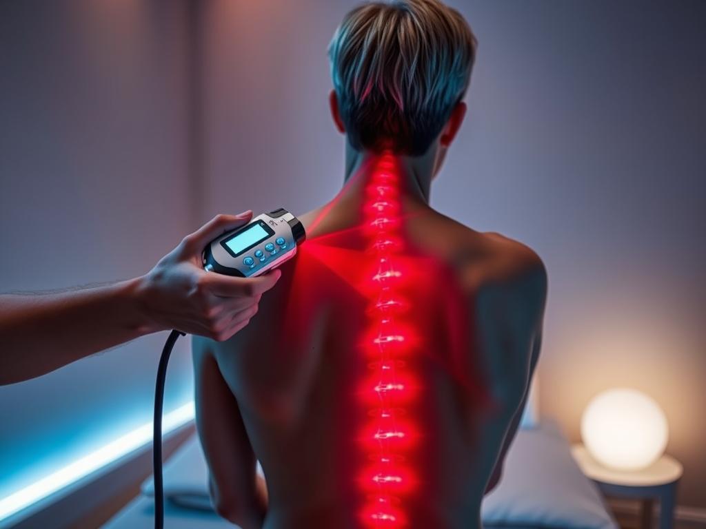 جلسة علاج بالليزر منخفض المستوى للعمود الفقري