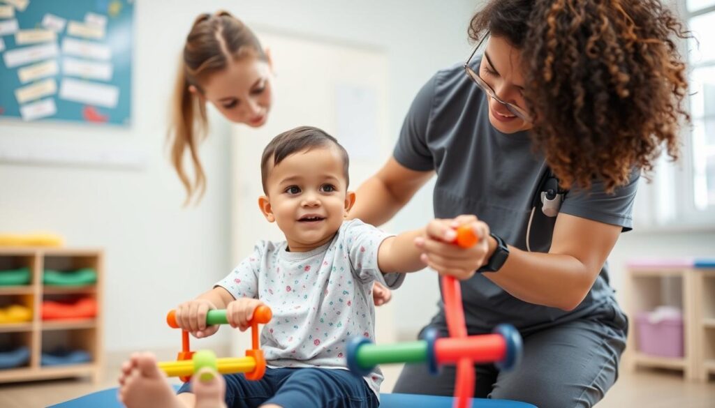 جلسة علاج حركي لطفل مصاب بالشلل الدماغي جلسة علاج حركي لطفل مصاب بالشلل الدماغي