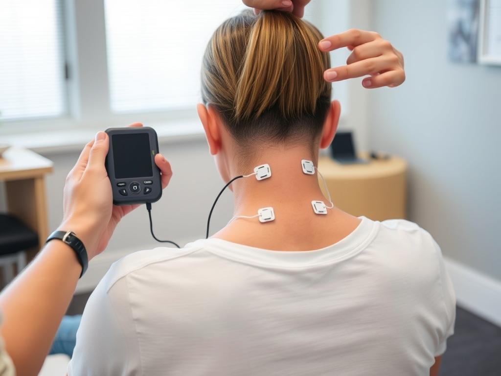 جهاز التحفيز الكهربائي العصبي عبر الجلد المستخدم لعلاج آلام الرقبة، من أحدث الأساليب في العلاج الطبيعي