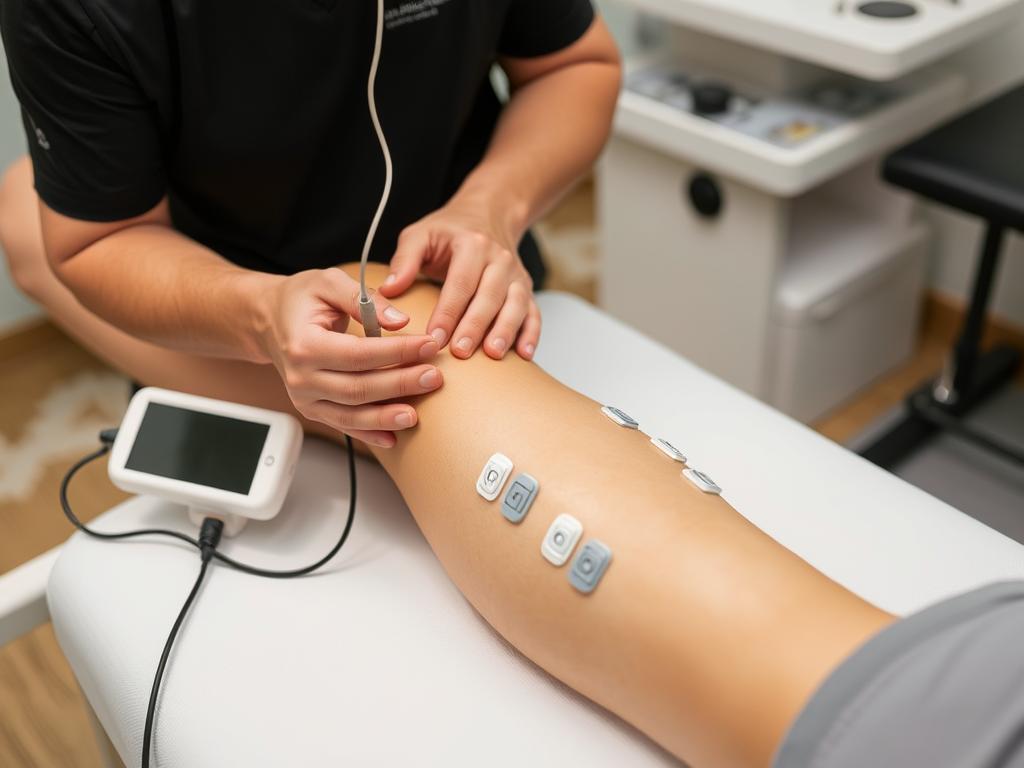 جهاز التحفيز الكهربائي للعضلات المستخدم في تقنيات العلاج الطبيعي بعد العمليات