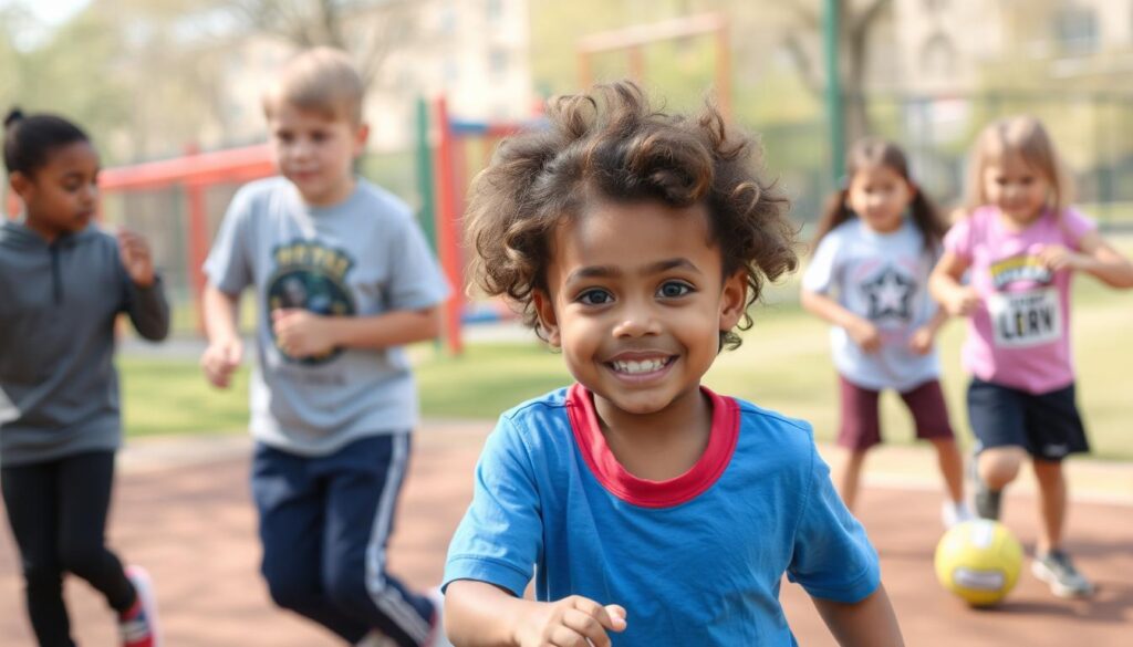 طفل يمارس الرياضة بثقة بعد تحسن مهاراته الحركية