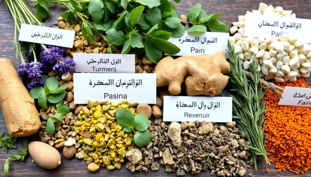 مجموعة من الأعشاب الطبيعية المستخدمة في علاج الآلام المزمنة لدى الكبار