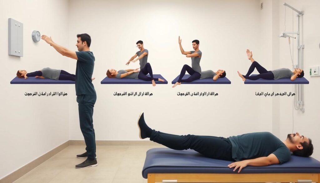 مجموعة من تمارين العلاج الطبيعي المستخدمة في طرق فعالة للتأهيل بعد العمليات الجراحية