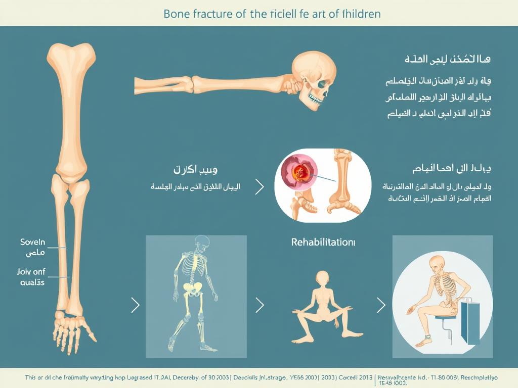 مراحل التعافي بعد كسور العظام عند الأطفال موضحة بشكل تسلسلي