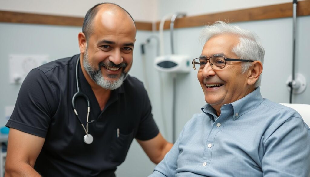 مريض يظهر تحسناً ملحوظاً بعد المشاركة في برامج علاج طبيعي متقدمة