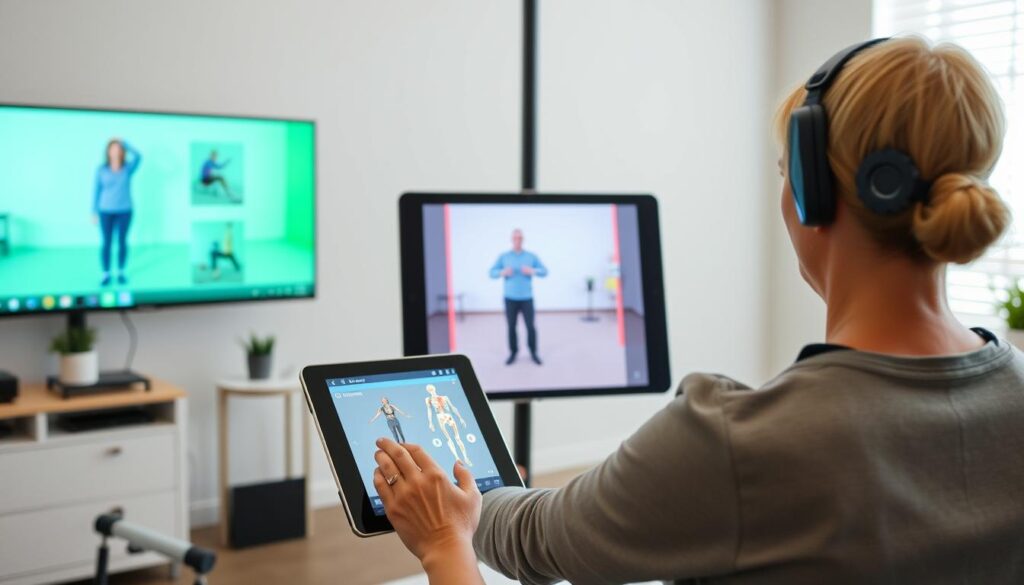 نظام علاج طبيعي افتراضي مع مستشعرات حركة وتطبيق ذكي نظام علاج طبيعي افتراضي مع مستشعرات حركة وتطبيق ذكي