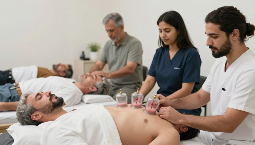 أشخاص مختلفون يستفيدون من أفضل حجامة بالرياض