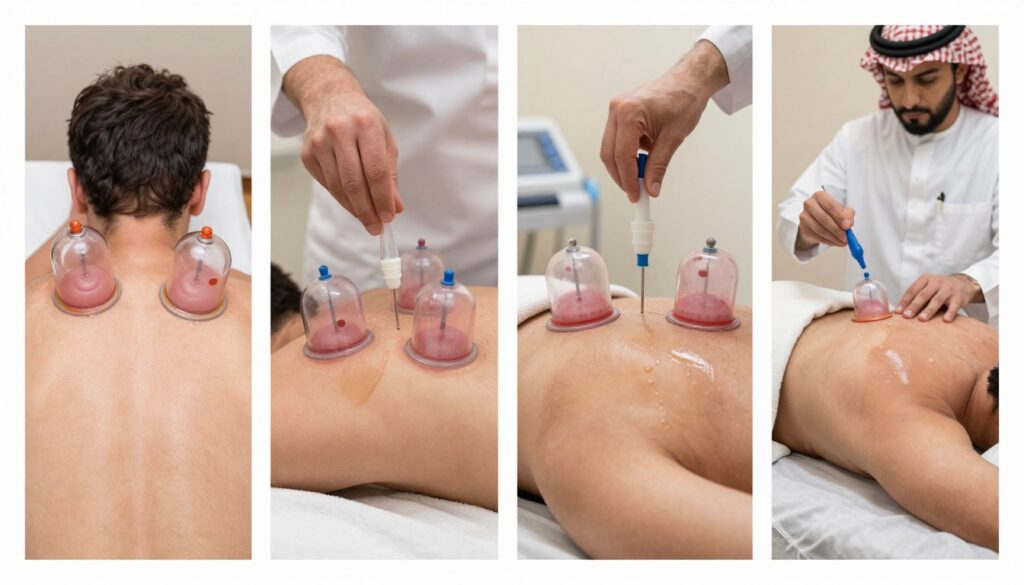 أنواع مختلفة من الحجامة المقدمة في خدمة حجامة في المنزل الرياض