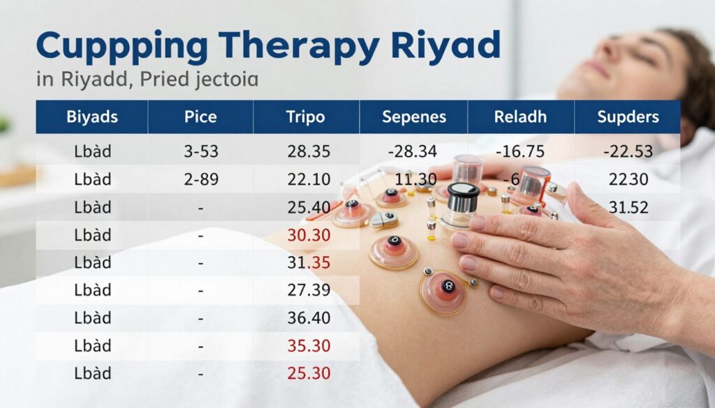 جدول يوضح أسعار الحجامة في الرياض لمختلف أنواع الجلسات