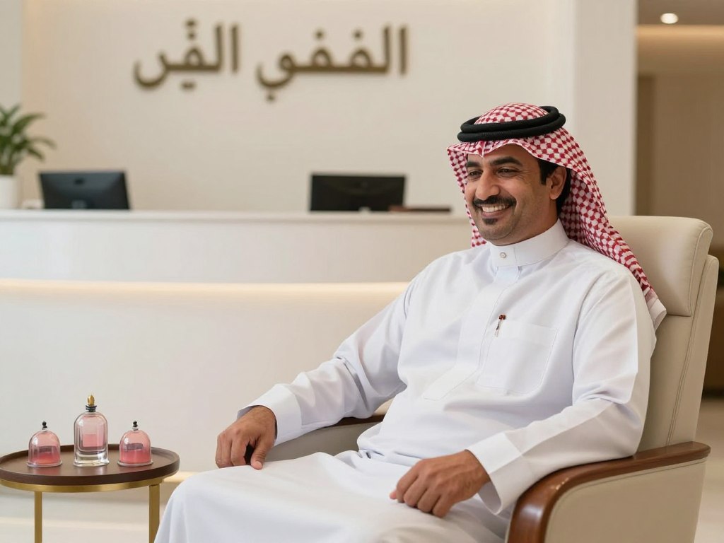 عميل راضٍ بعد جلسة حجامة طبية معتمدة في الرياض